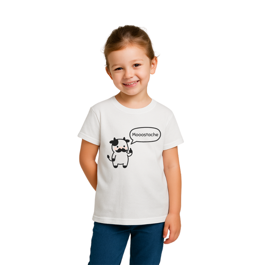 Mooostache – Toddler Girl Short Sleeve Tee