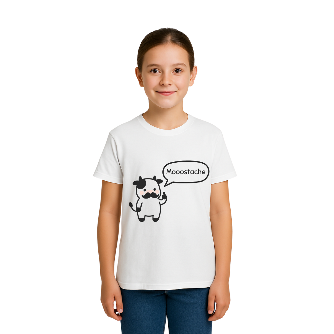 Mooostache - Youth Girl Short Sleeve Tee