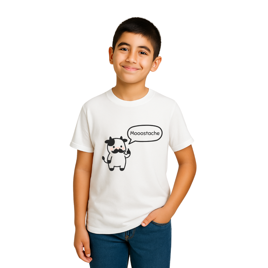Mooostache - Youth Boy Short Sleeve Tee