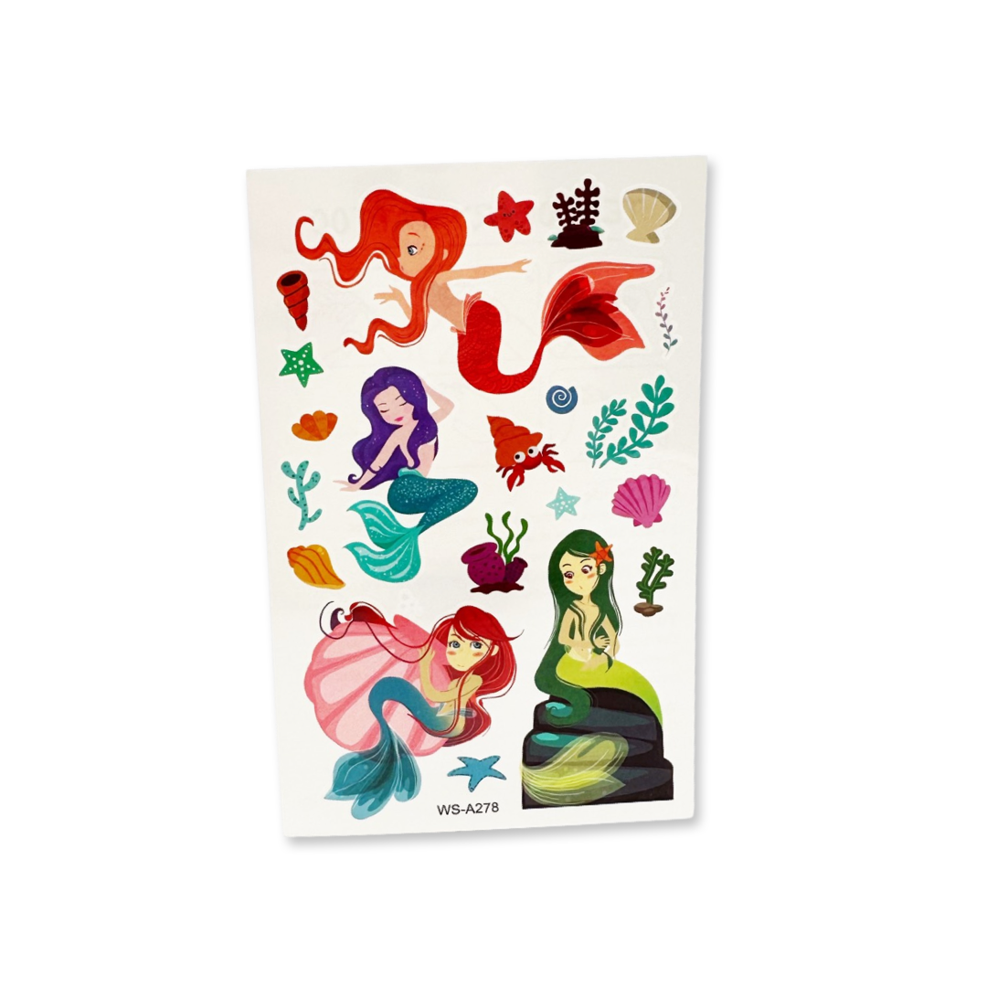 SET of 4 Mermaid Temporary Tattoo