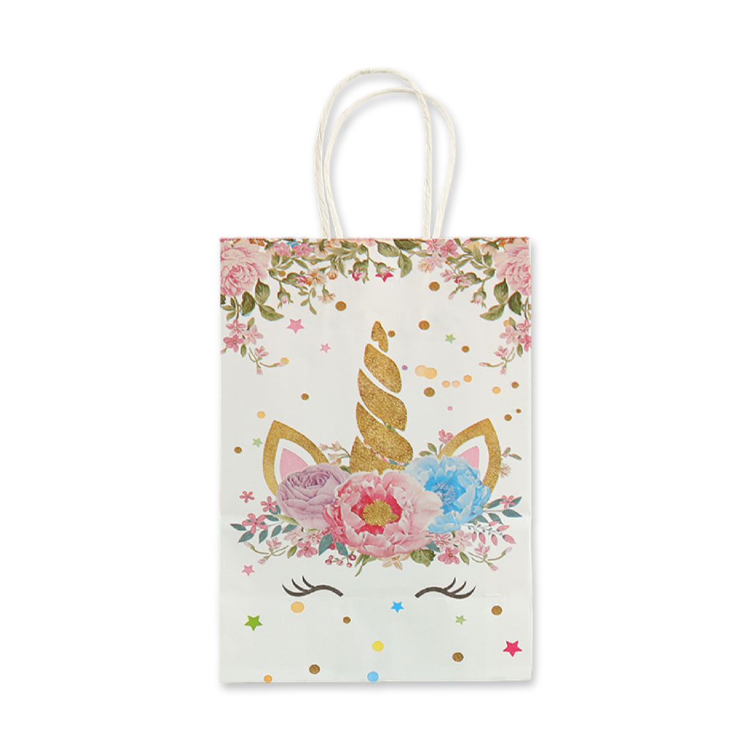 SET of 10 Unicorn paper tote bag