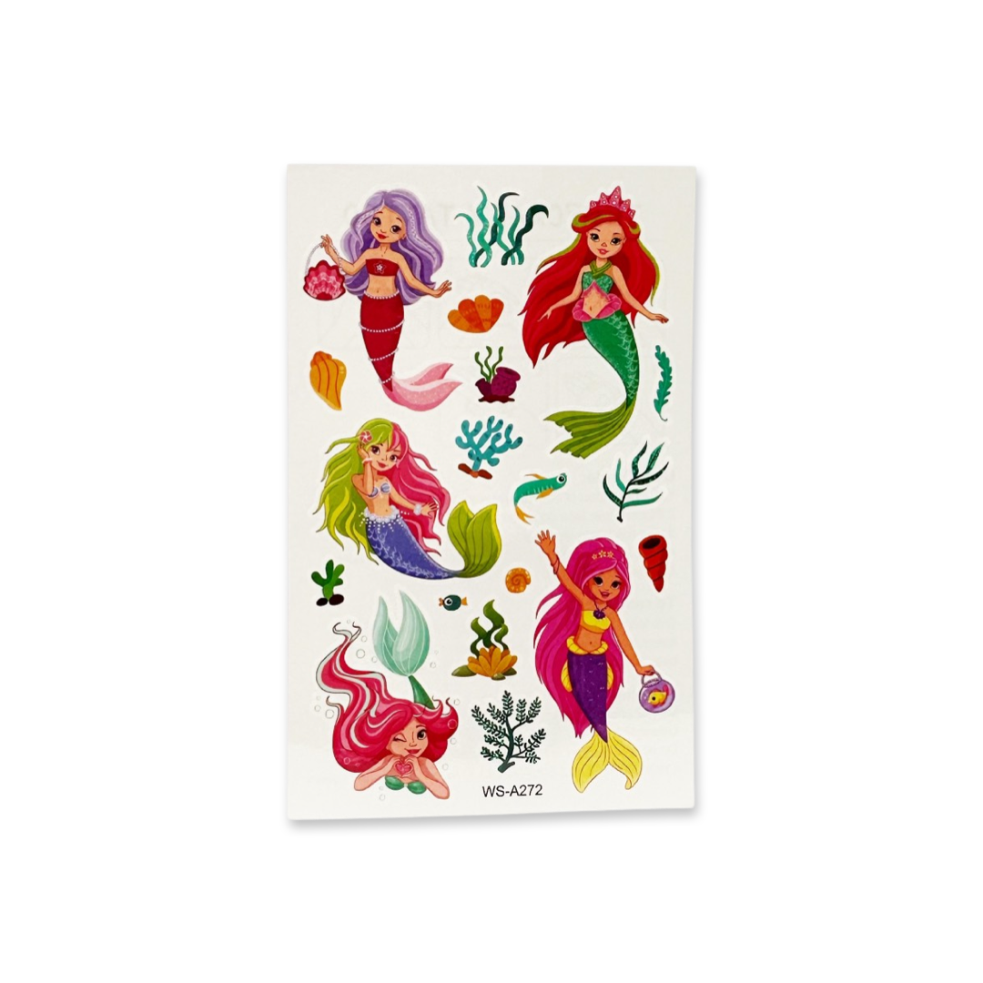 SET of 4 Mermaid Temporary Tattoo