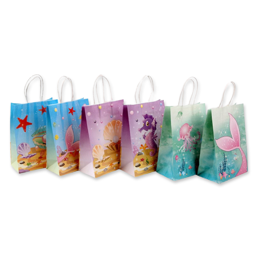 Mermaid party favor bag with handles