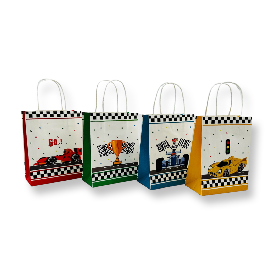 SET of 12 Race Car Bags with handles