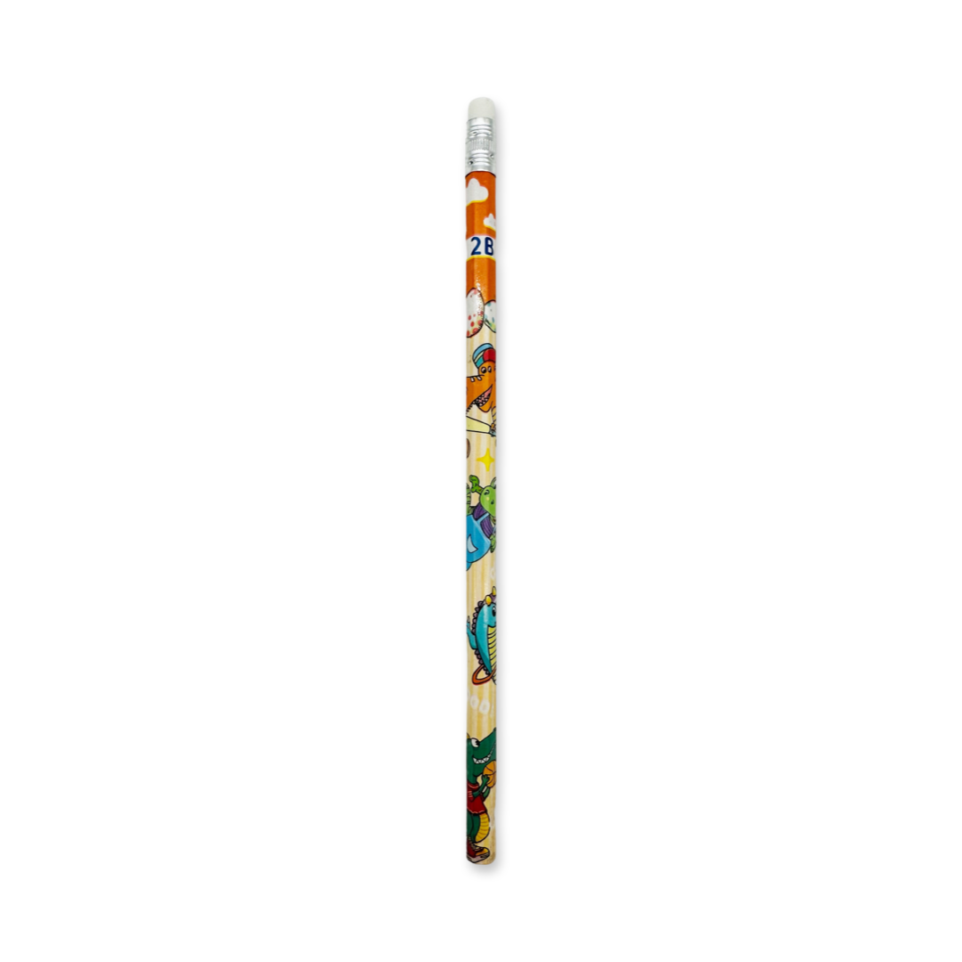Case of 12 Dinosaur pencils with eraser and sharpener