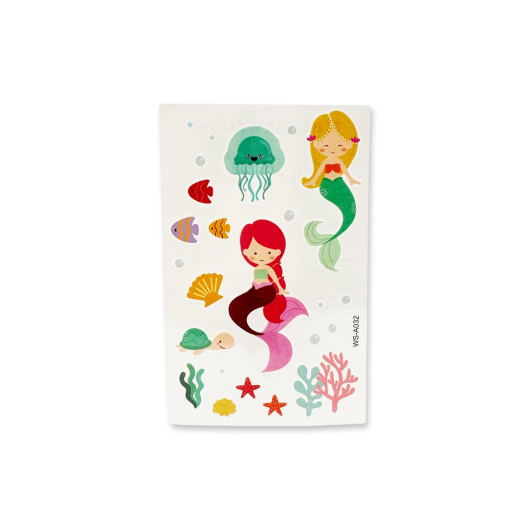 SET of 4 Mermaid Temporary Tattoo