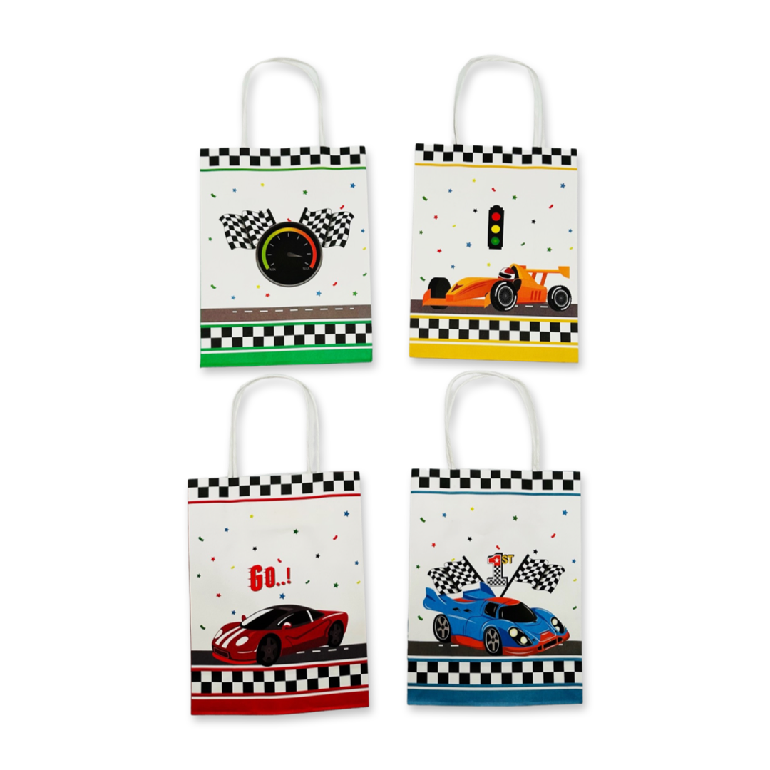 SET of 12 Race Car Bags with handles
