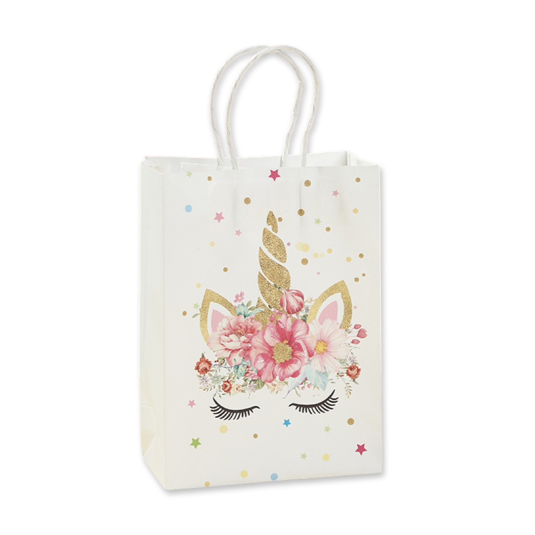 SET of 10 Unicorn paper tote bag