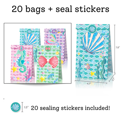Mermaid Party Favor Set – 20 Bags + 160 Favors