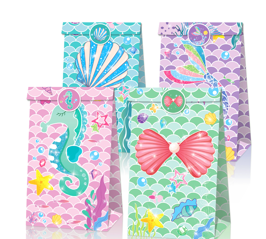 Mermaid Party Favor Bag with sticker
