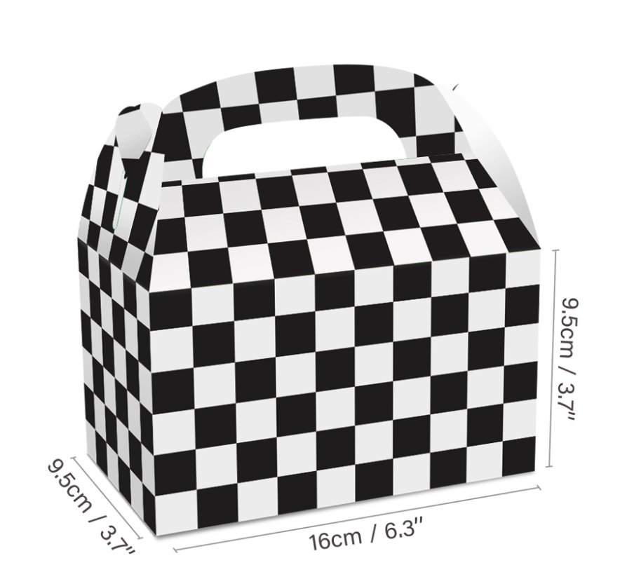 Checkered party favor box