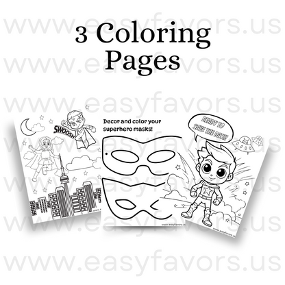 Superheroes Activity Printable Set - Coloring Pages & Games