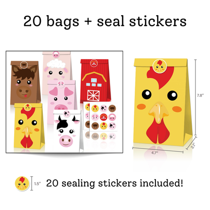 Animal Party Favor Set – 20 Bags + 140 Favors