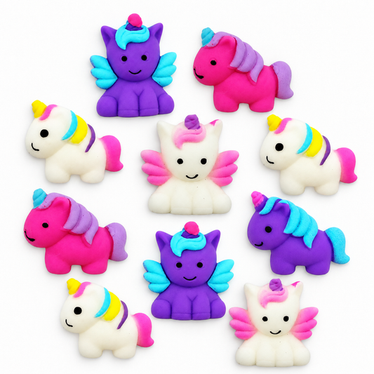 Set of 10 Mini Unicorn Squishy Toys