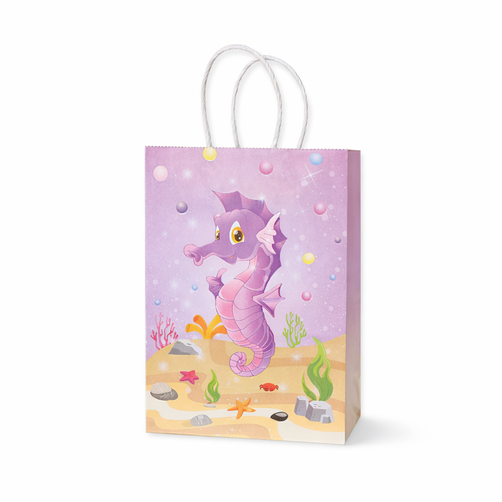 Set of 10 Mermaid Party Favor Bags with Handles