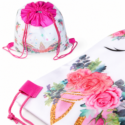 SET of 12 Unicorn Drawstring party favor bags