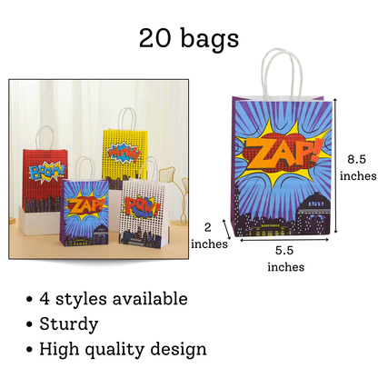 Superhero Party Favor Set — 20 Bags + 140 Favors