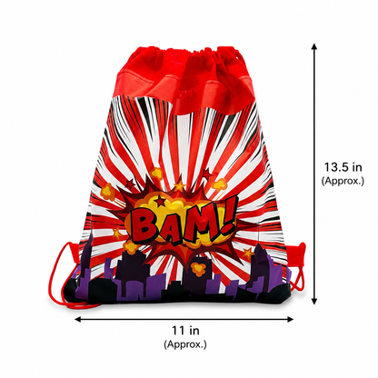 SET of 4 Comic Book Drawstring Favor Bags