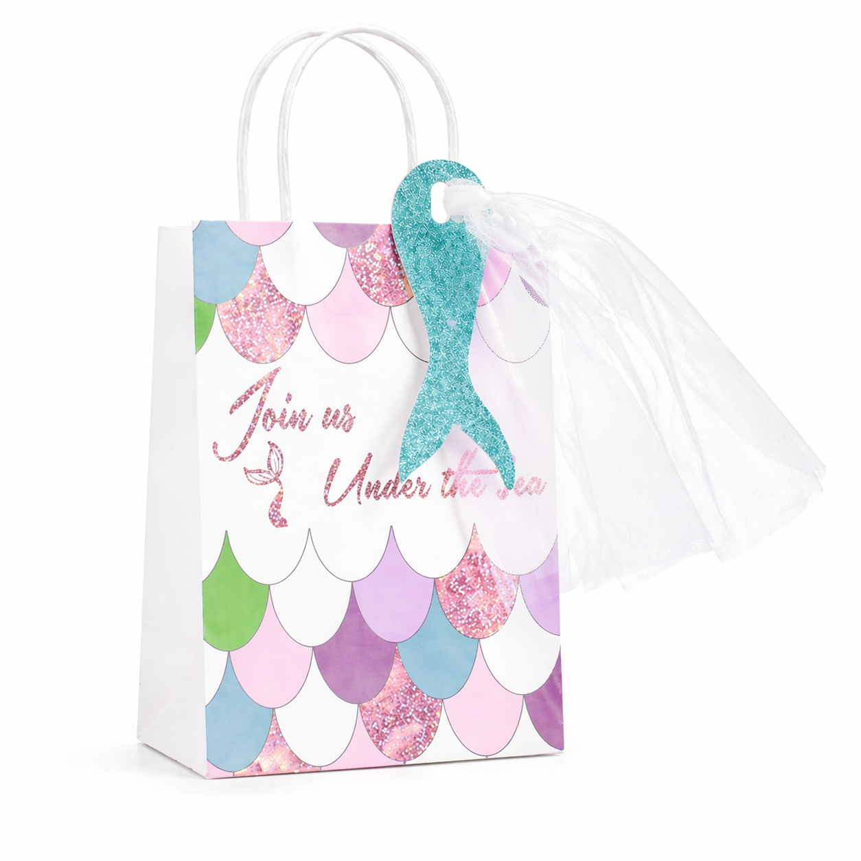 SET of 5 Mermaid Party Favor Bags – Under the Sea Goodie Bags