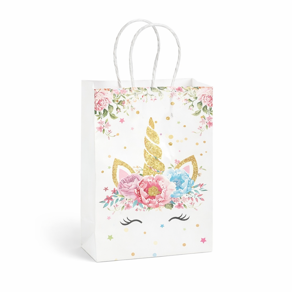 Set of 10 Unicorn Party Favor Bags – Goodie Bags for Kids