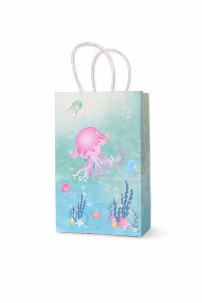 Set of 10 Mermaid Party Favor Bags with Handles