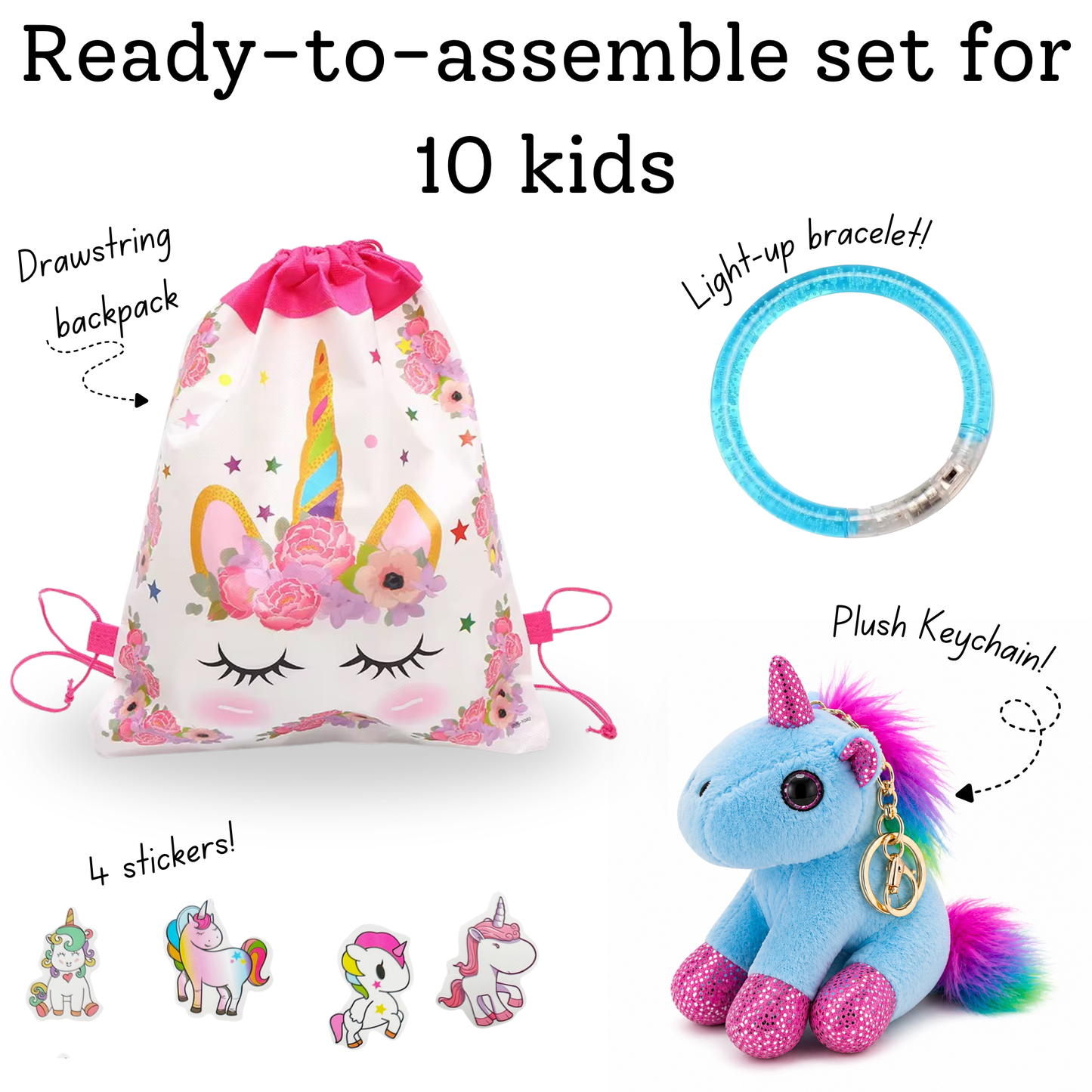 Unicorn Party Favor Set for 10 Kids