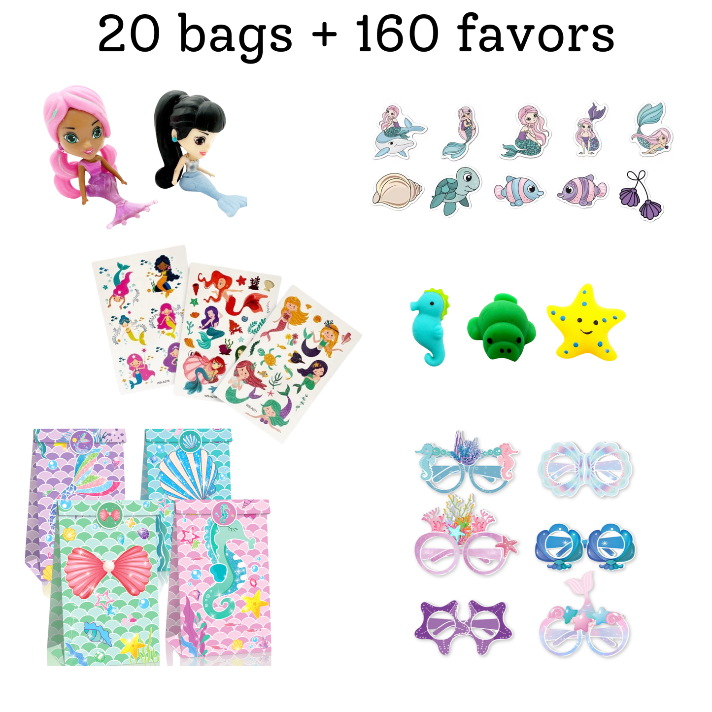 Mermaid Party Favor Set for 20 Kids