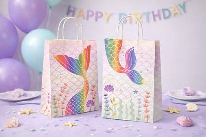Set of 8 Mermaid Party Favor Bags