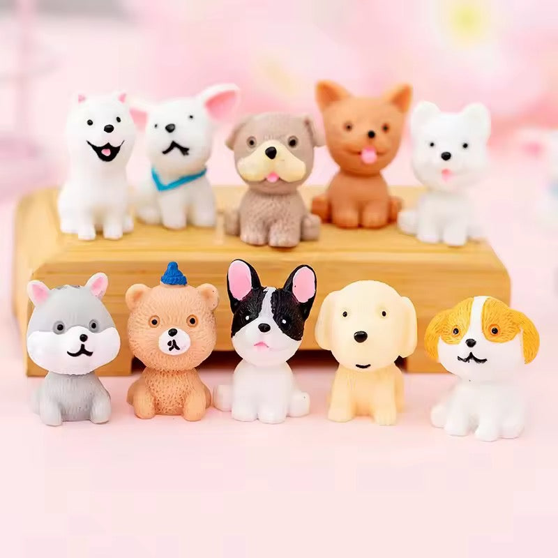 SET of 10 Resin puppies