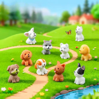 SET of 10 Resin puppies