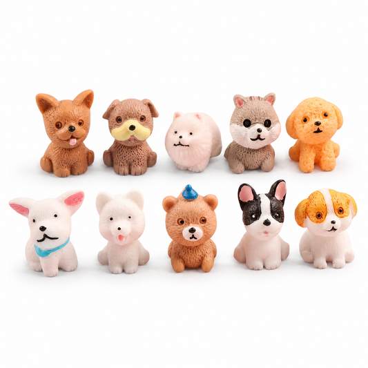 SET of 10 Resin puppies