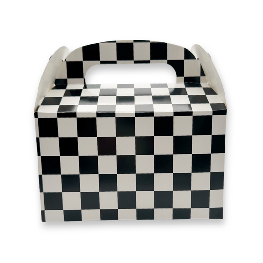 SET of 12 Checkered party favor box