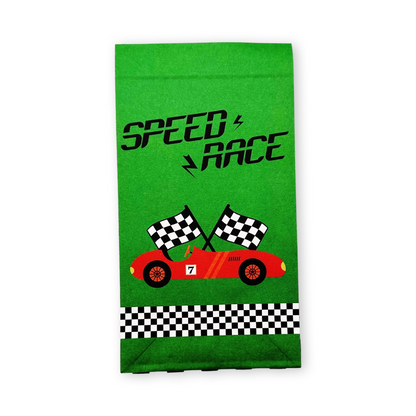 SET of 12 Racing car bag with sticker