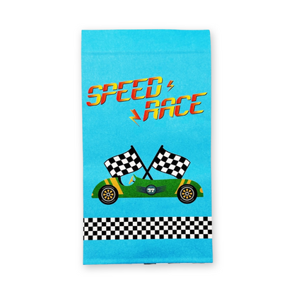 SET of 12 Racing car bag with sticker