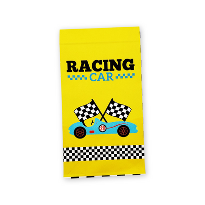 SET of 12 Racing car bag with sticker