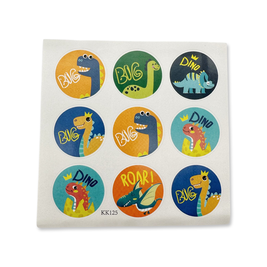 SET of 12 Dinosaur Bag with stickers