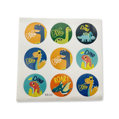 SET of 12 Dinosaur Bag with stickers