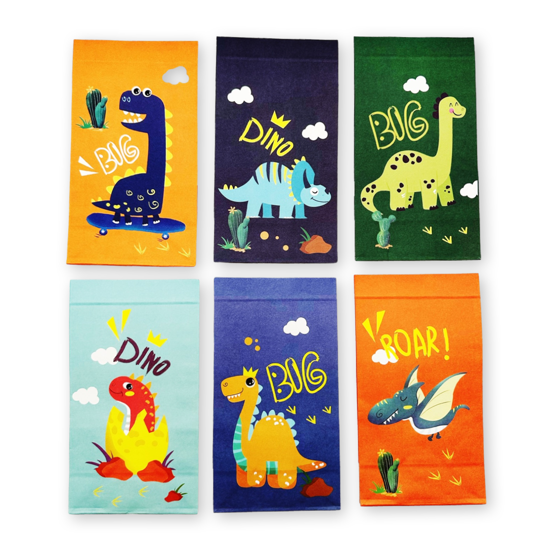 SET of 12 Dinosaur Bag with stickers