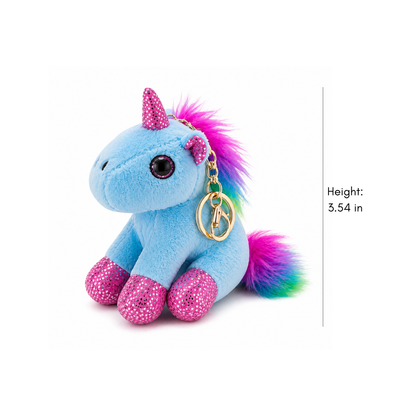 Set of 4 Unicorn Plush Keychains – All Colors Included