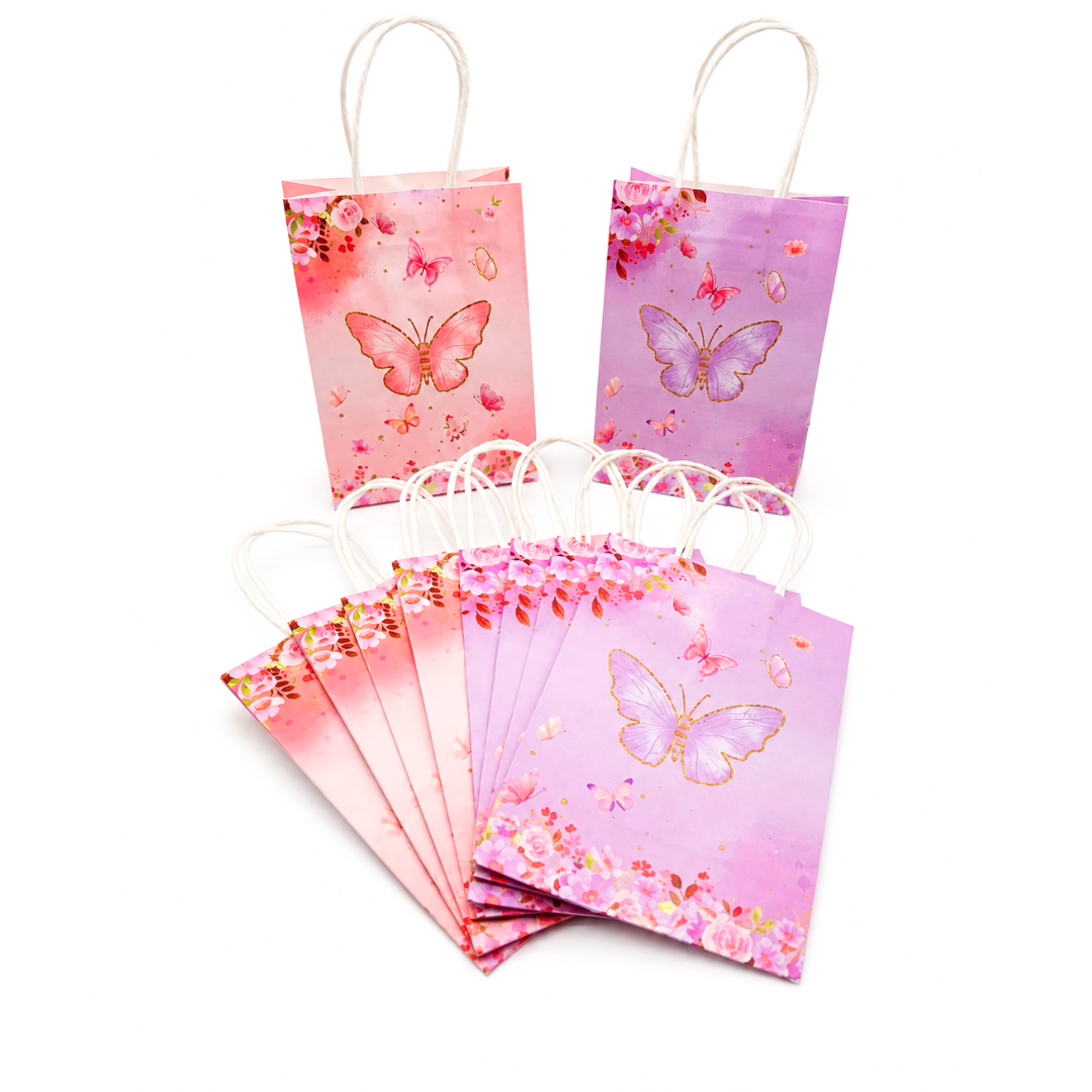 Set of 10 Butterfly Party Favor Bags