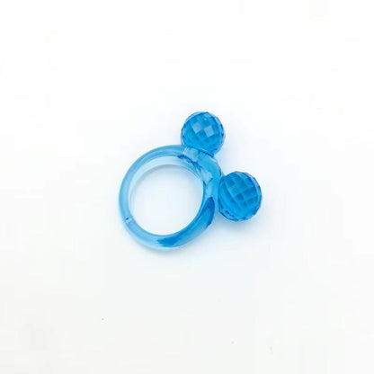Colorful Plastic Rings • Set of 10