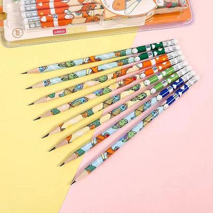 pencils on a colored background