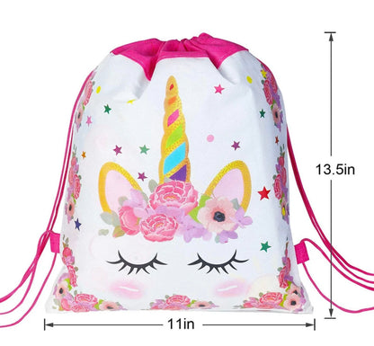 SET of 12 Unicorn Drawstring Backpack