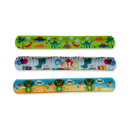 SET of 10 Dinosaur slap bracelets