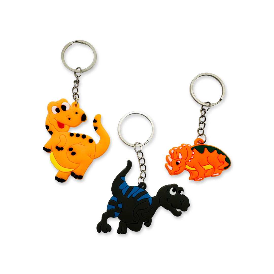 SET of 10 Dinosaur Keychain