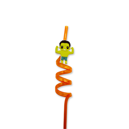 Set of 5 Drinking Straw with Heroes Pin