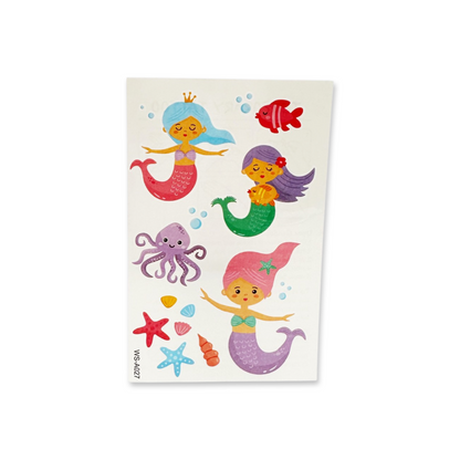 SET of 4 Mermaid Temporary Tattoo