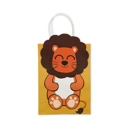 SET of 12 Animal paper bags with handles