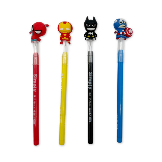 SET of 4 Superheroes Multi Points Pencil