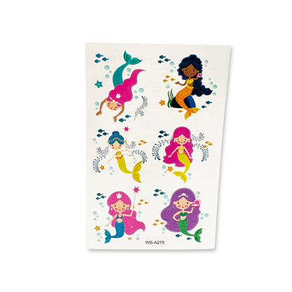 SET of 4 Mermaid Temporary Tattoo
